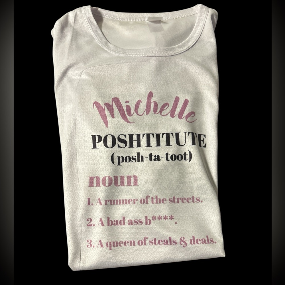 Custom poshtitute graphic tee Personalized Name & QR Code Shirt Poshmark seller
